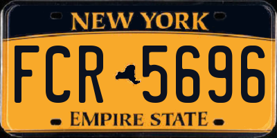 NY license plate FCR5696