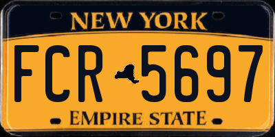 NY license plate FCR5697