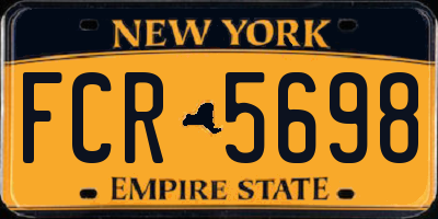 NY license plate FCR5698