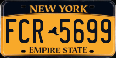 NY license plate FCR5699