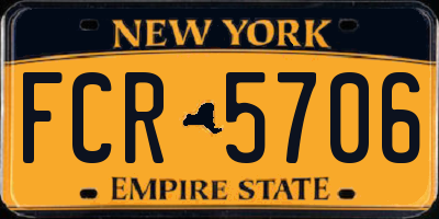 NY license plate FCR5706