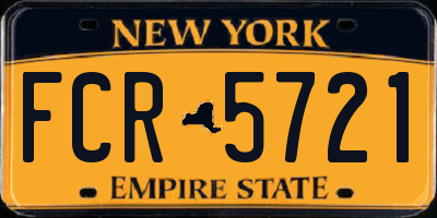 NY license plate FCR5721