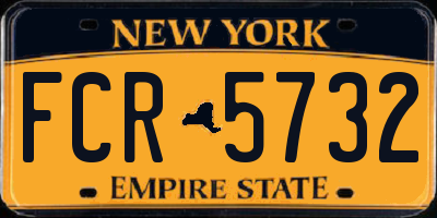NY license plate FCR5732