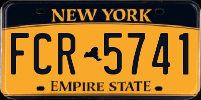 NY license plate FCR5741