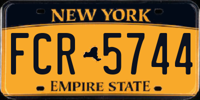 NY license plate FCR5744