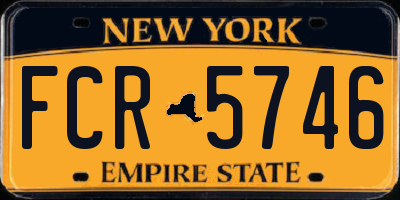 NY license plate FCR5746