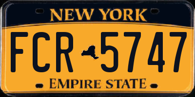 NY license plate FCR5747