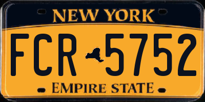 NY license plate FCR5752