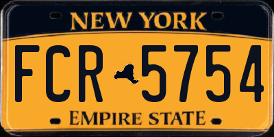 NY license plate FCR5754