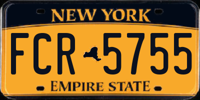 NY license plate FCR5755