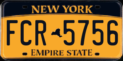 NY license plate FCR5756