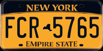 NY license plate FCR5765