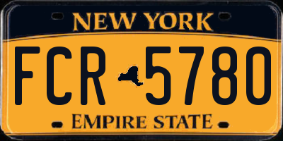 NY license plate FCR5780