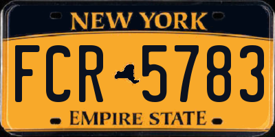 NY license plate FCR5783