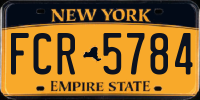 NY license plate FCR5784
