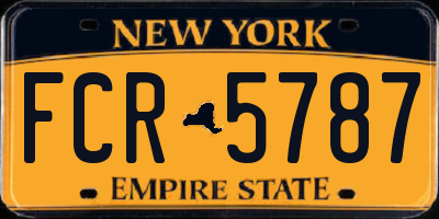 NY license plate FCR5787