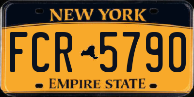 NY license plate FCR5790