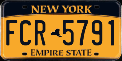 NY license plate FCR5791