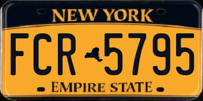 NY license plate FCR5795