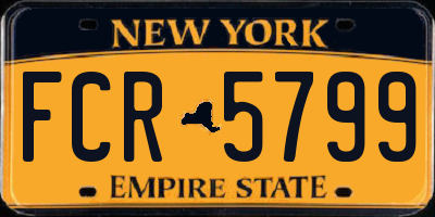 NY license plate FCR5799