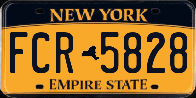 NY license plate FCR5828