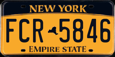 NY license plate FCR5846