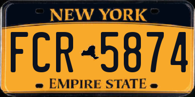 NY license plate FCR5874
