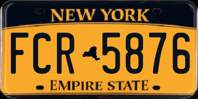NY license plate FCR5876