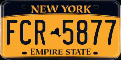 NY license plate FCR5877