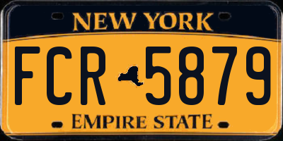 NY license plate FCR5879