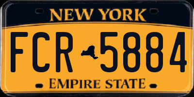 NY license plate FCR5884