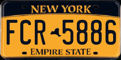 NY license plate FCR5886