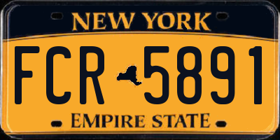 NY license plate FCR5891