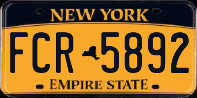NY license plate FCR5892