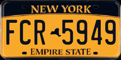 NY license plate FCR5949