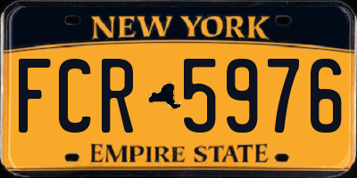 NY license plate FCR5976