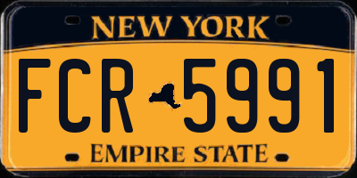 NY license plate FCR5991