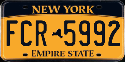 NY license plate FCR5992