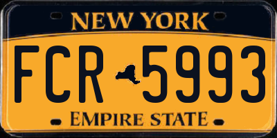 NY license plate FCR5993