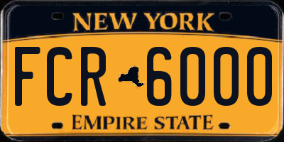 NY license plate FCR6000