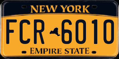 NY license plate FCR6010