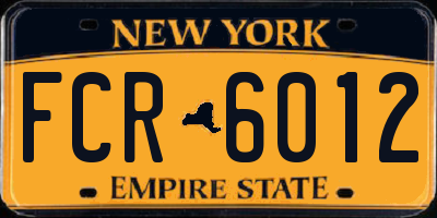 NY license plate FCR6012