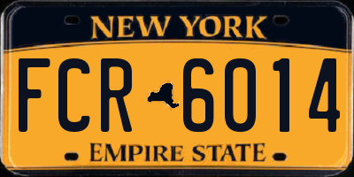NY license plate FCR6014