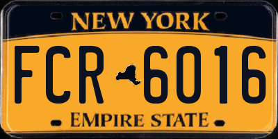 NY license plate FCR6016