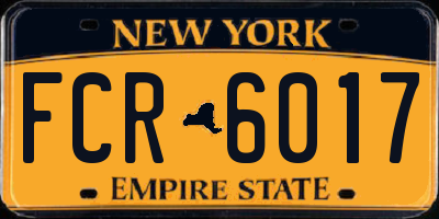 NY license plate FCR6017