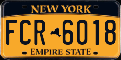 NY license plate FCR6018
