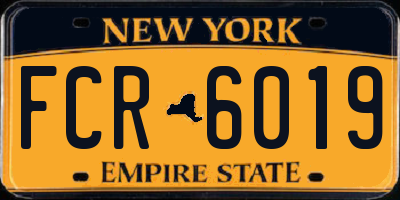 NY license plate FCR6019