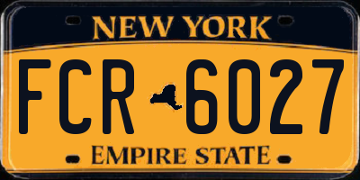 NY license plate FCR6027