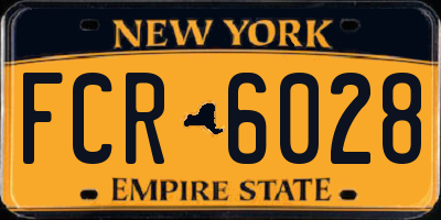 NY license plate FCR6028