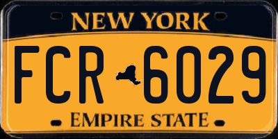 NY license plate FCR6029